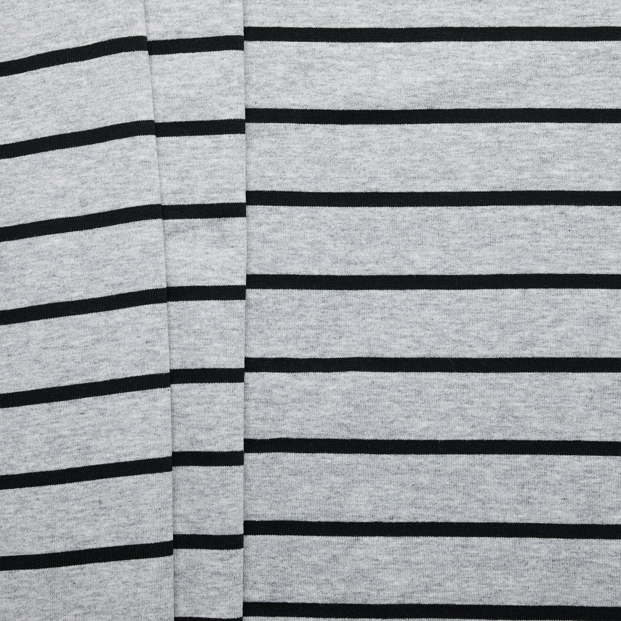 100% Cotton Stripe Jersey - Grey/ Black