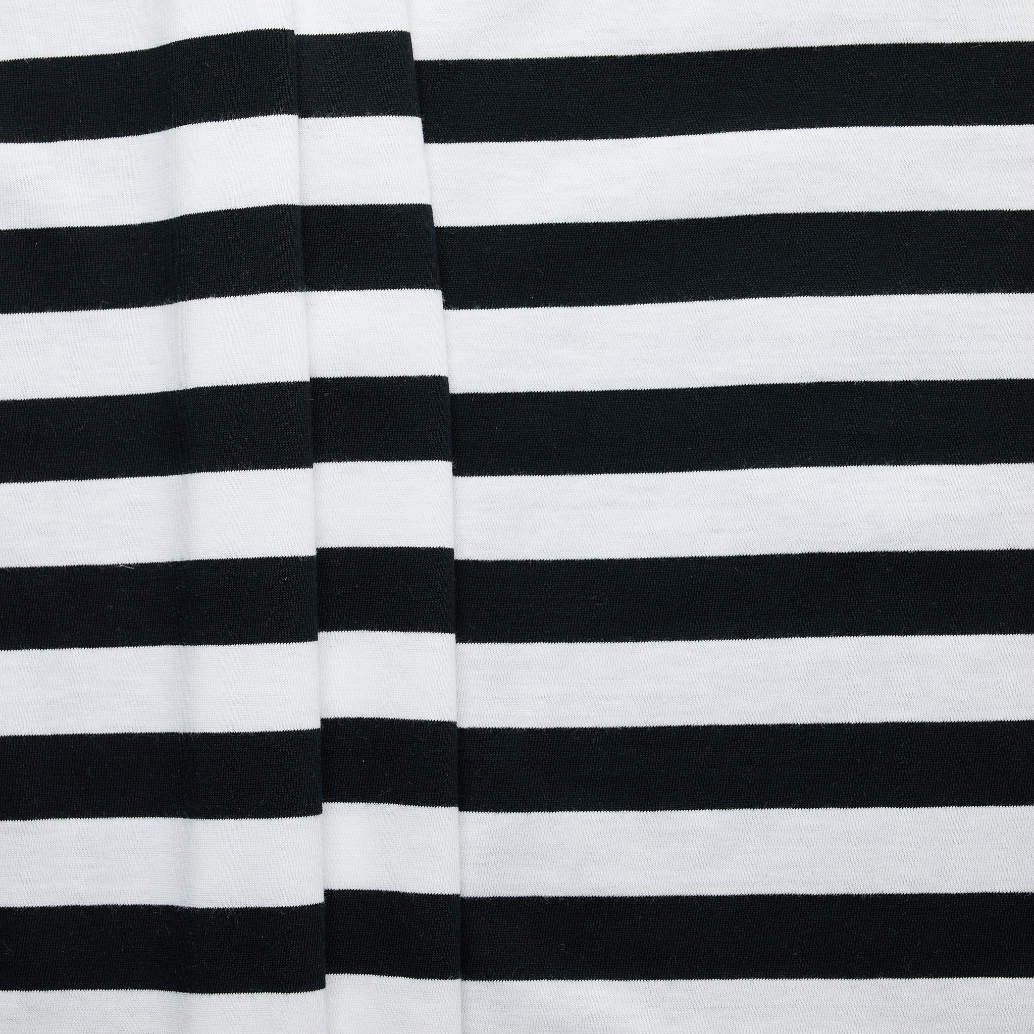 100% Cotton Stripe Jersey - Black/ White