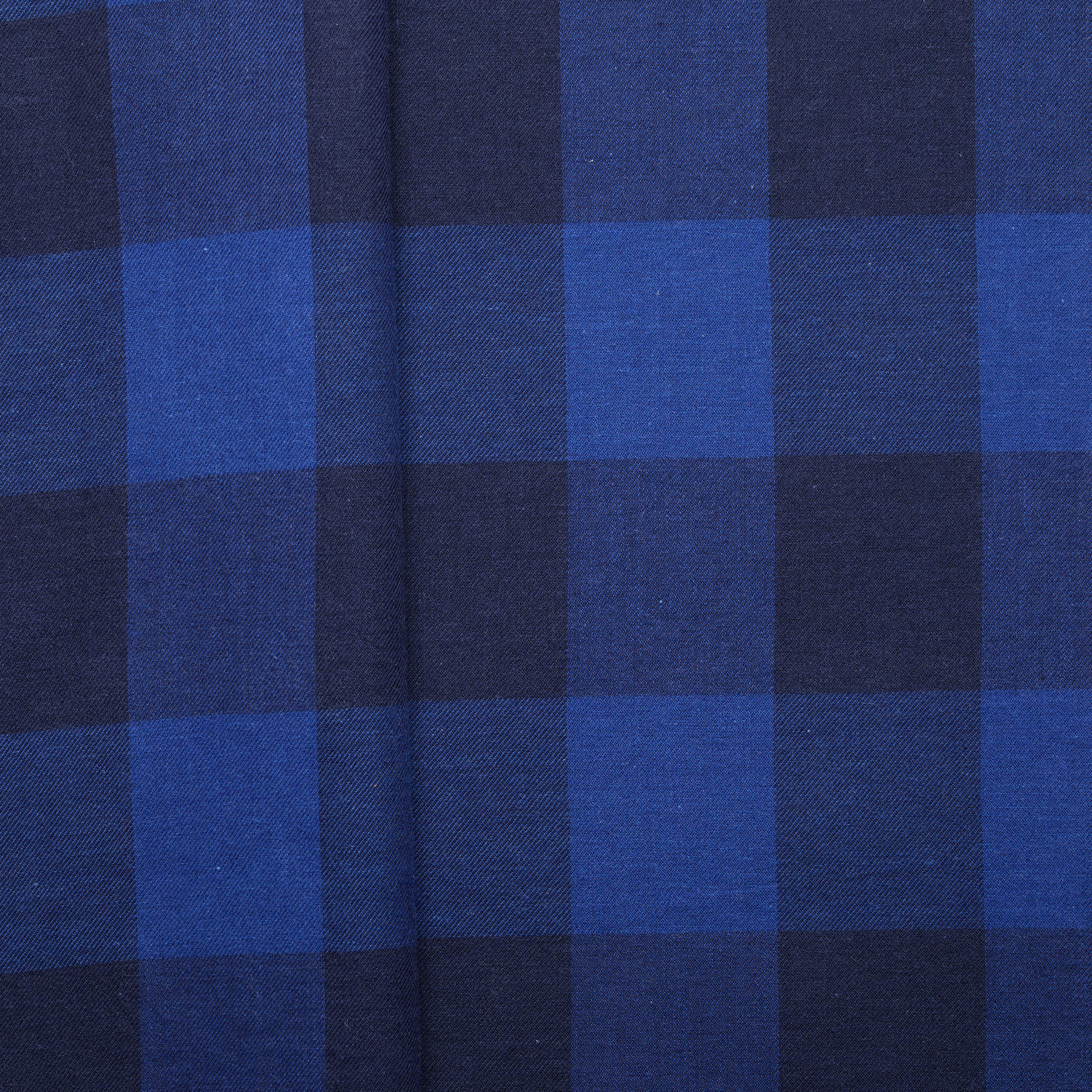 Japanese Cotton Check Twill - Royal Blue