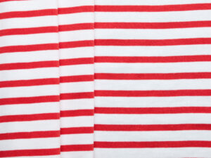 Heavyweight 100% Cotton Stripe Jersey - Red/ Off White