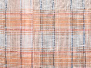 SOLD Meti Check Linen - Orange/ White