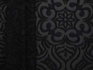Tiahn Flock Mesh Lace - Black