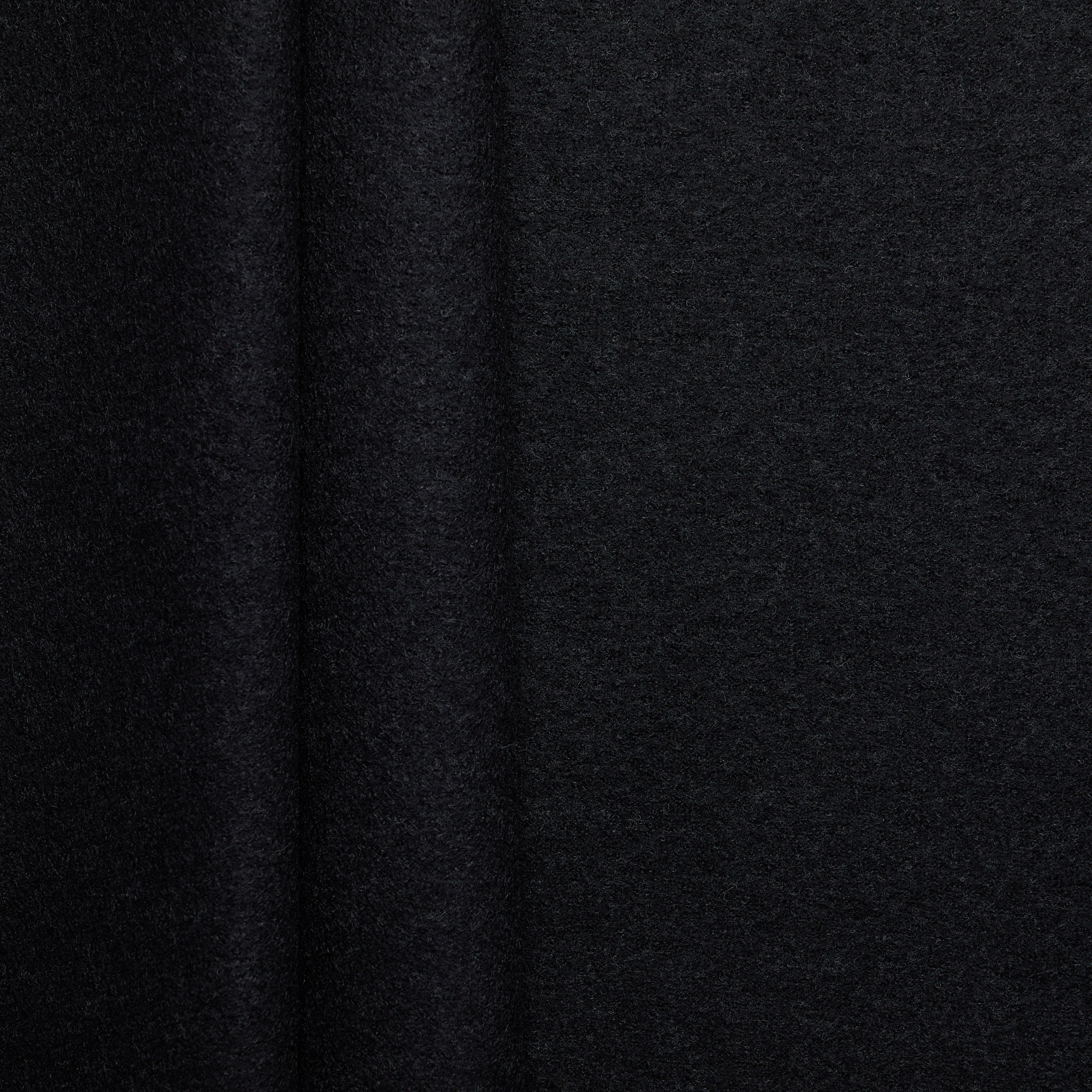 100% Italian Jersey Boiled Wool Boucle - Black