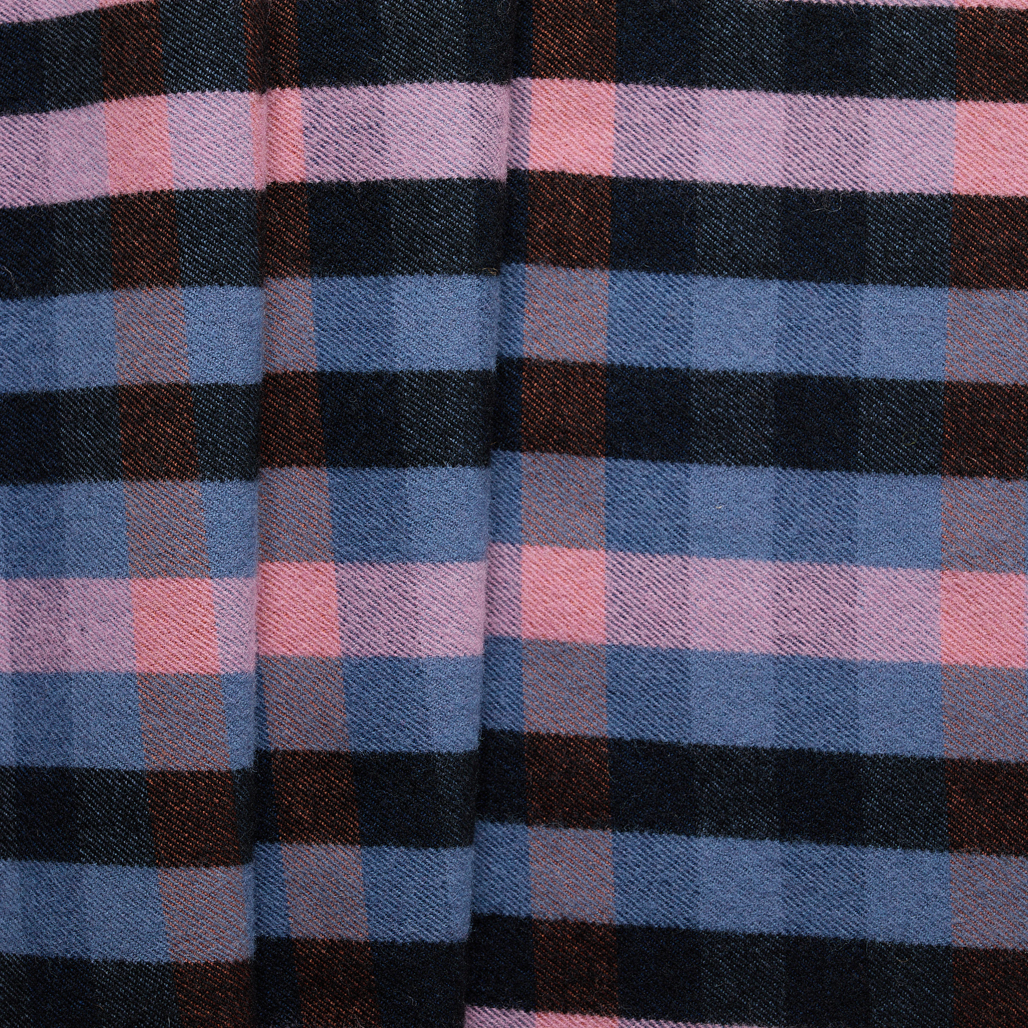 Wool Flannel Check - Blue & Pink