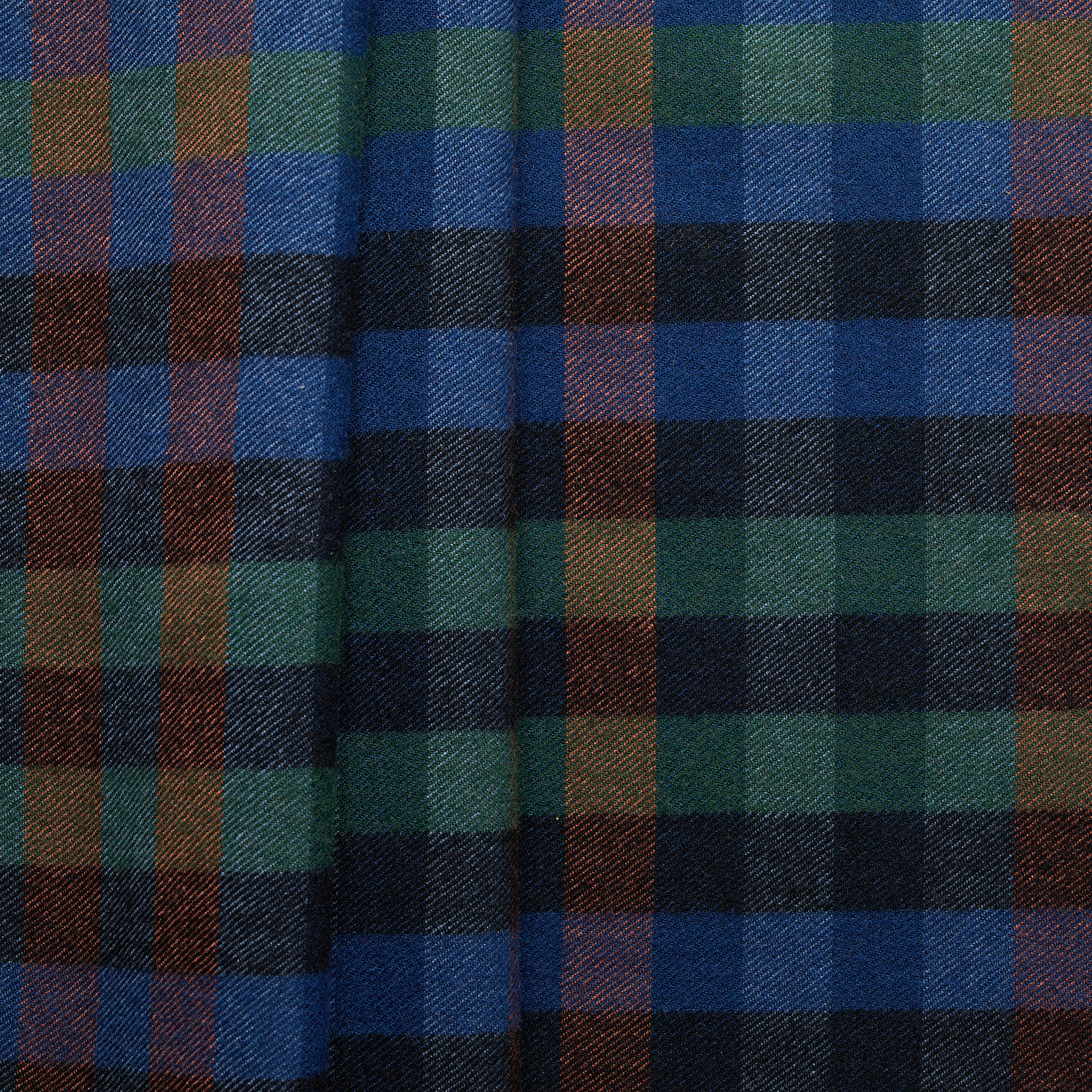 Wool Flannel Check - Blue & Green