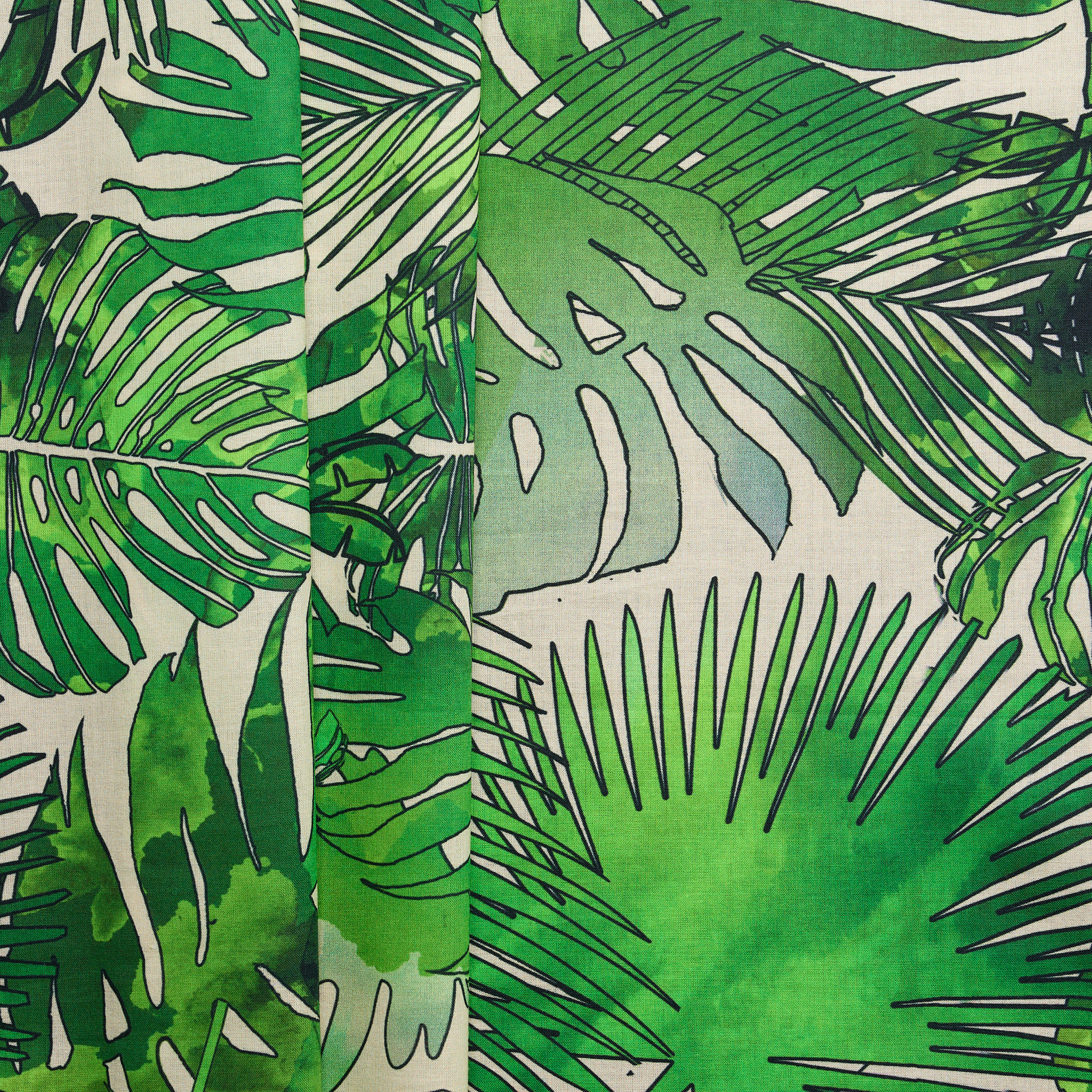 Lightweight Cotton Jungle Print - Green