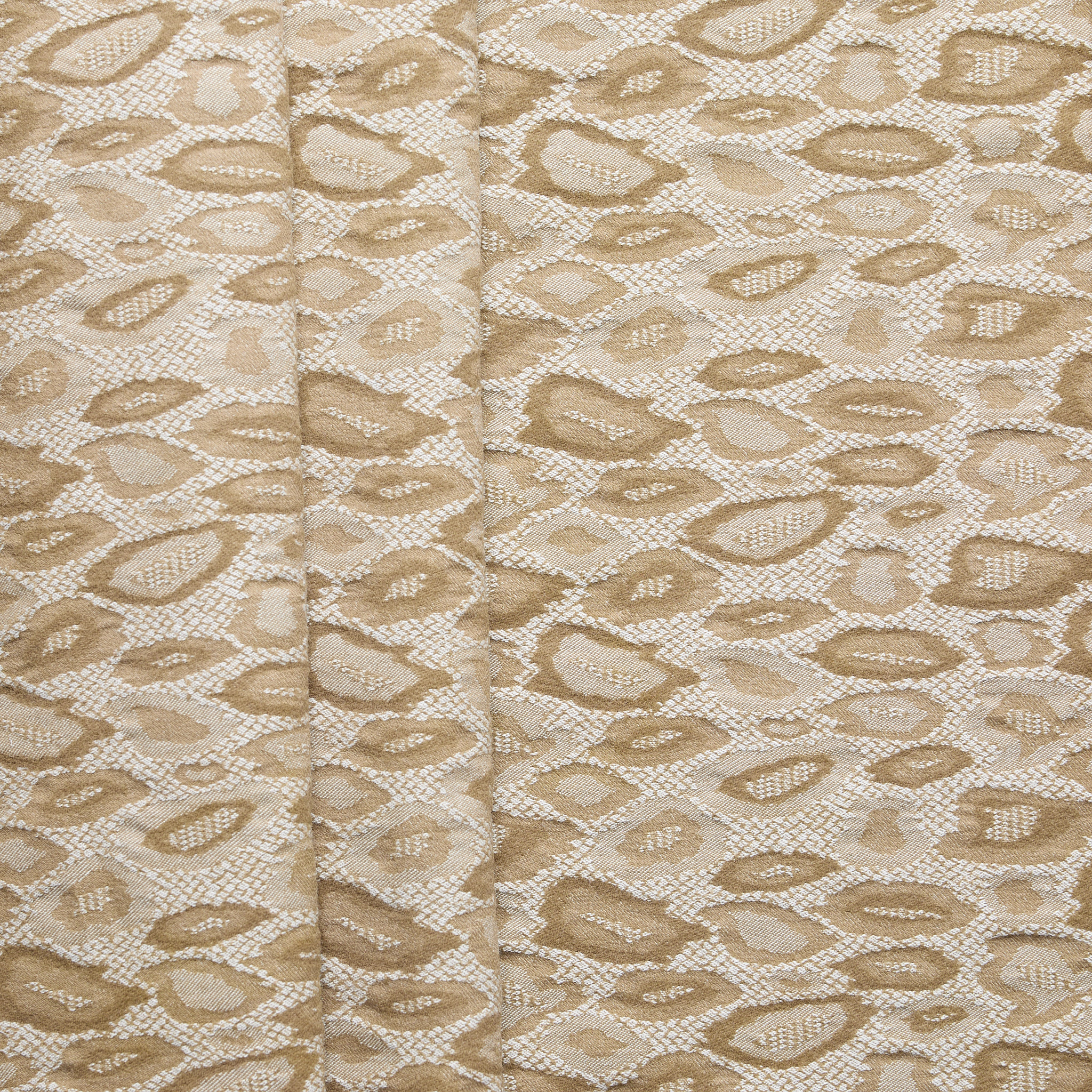 Jacquard Bengaline Woven - Caramel/ White