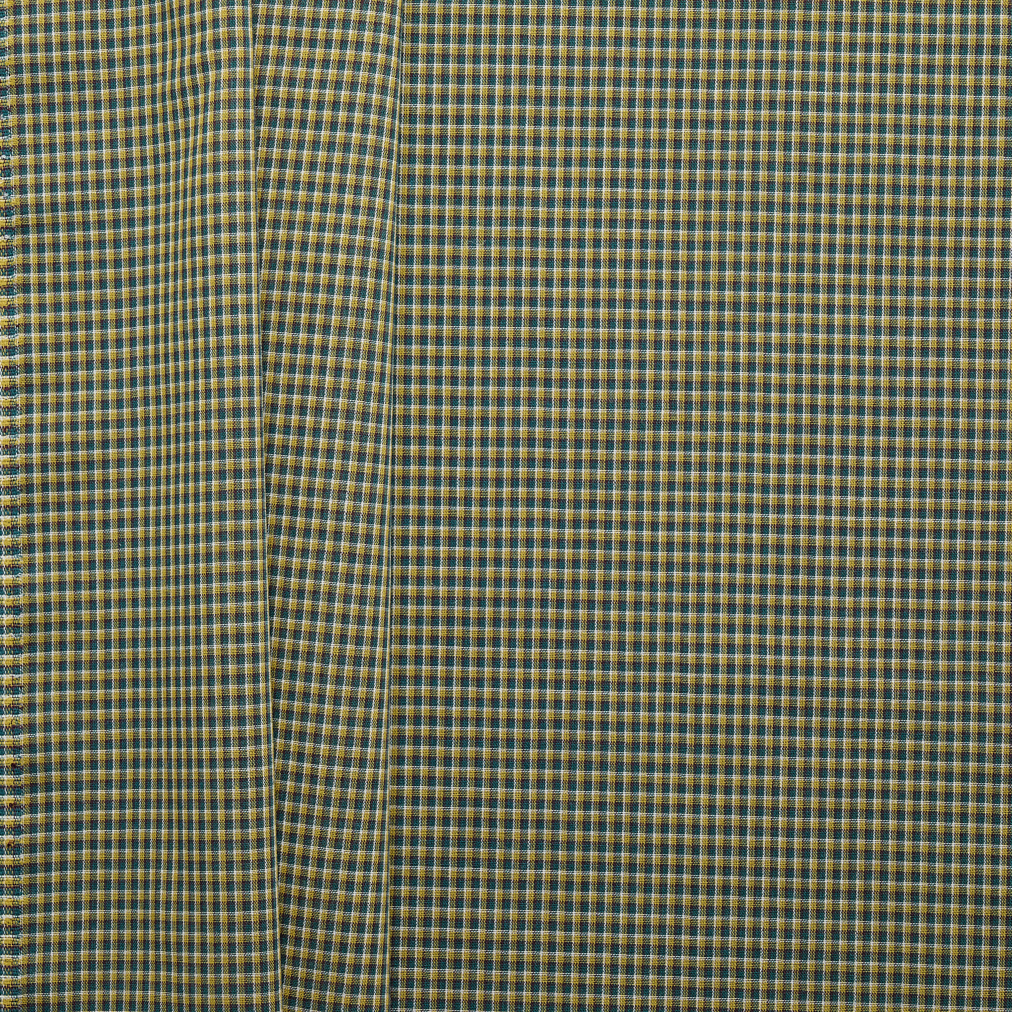 Sheer Check Wool Voile - Yellow/ Olive