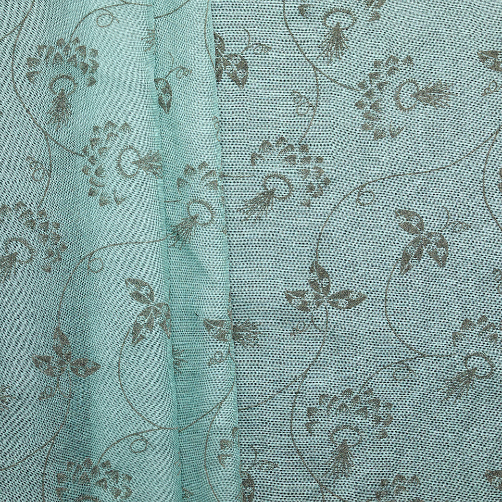 Silk Cotton Flocked Chiffon - Green