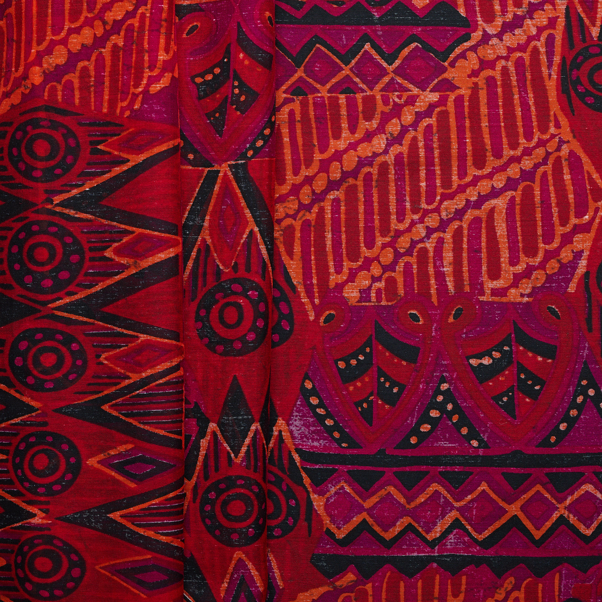 Silk Cotton Chiffon - Pink/ Red