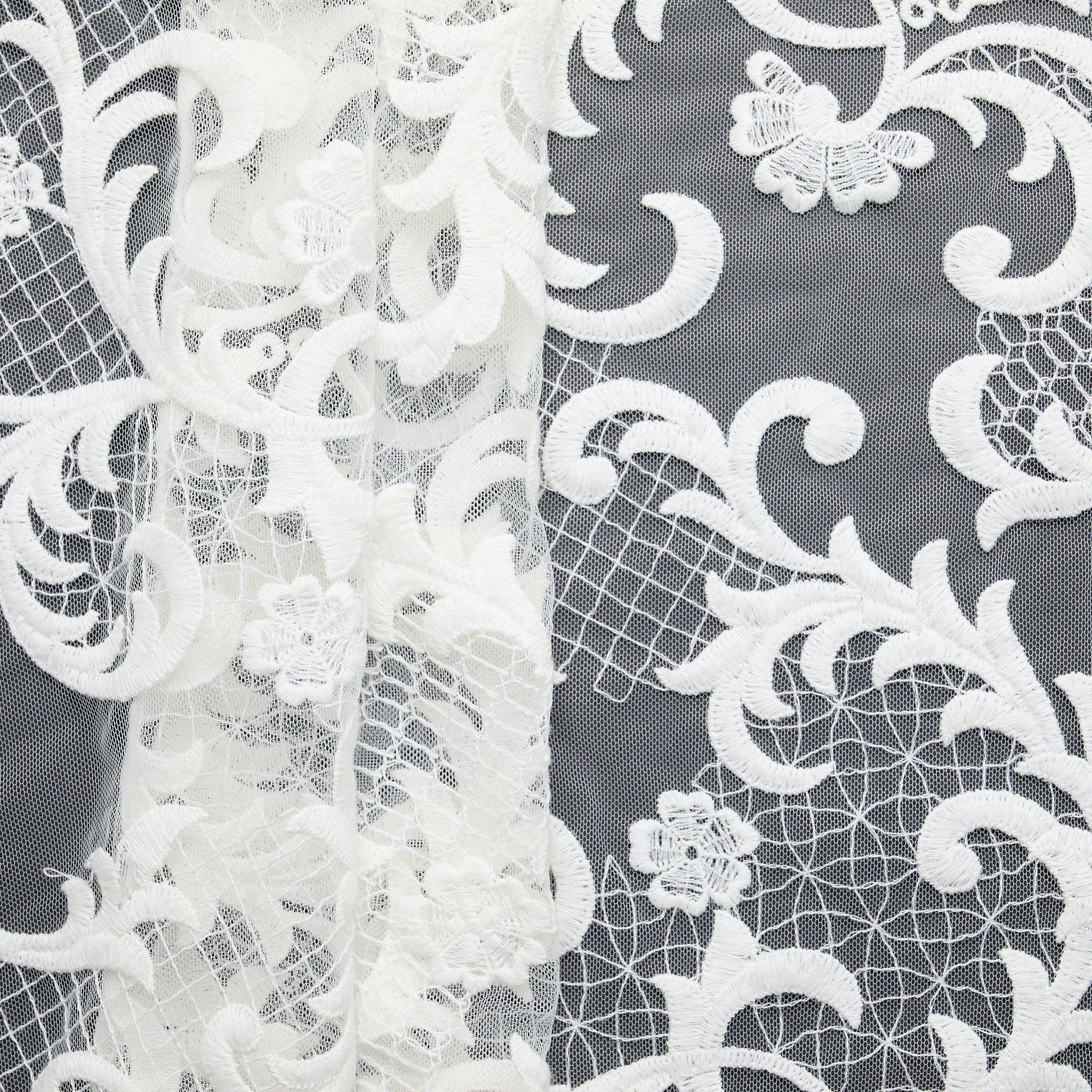 Embroidered Tulle - Ivory