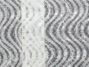 Sequin Feather Embroidered Tulle 'Karma' - Ivory