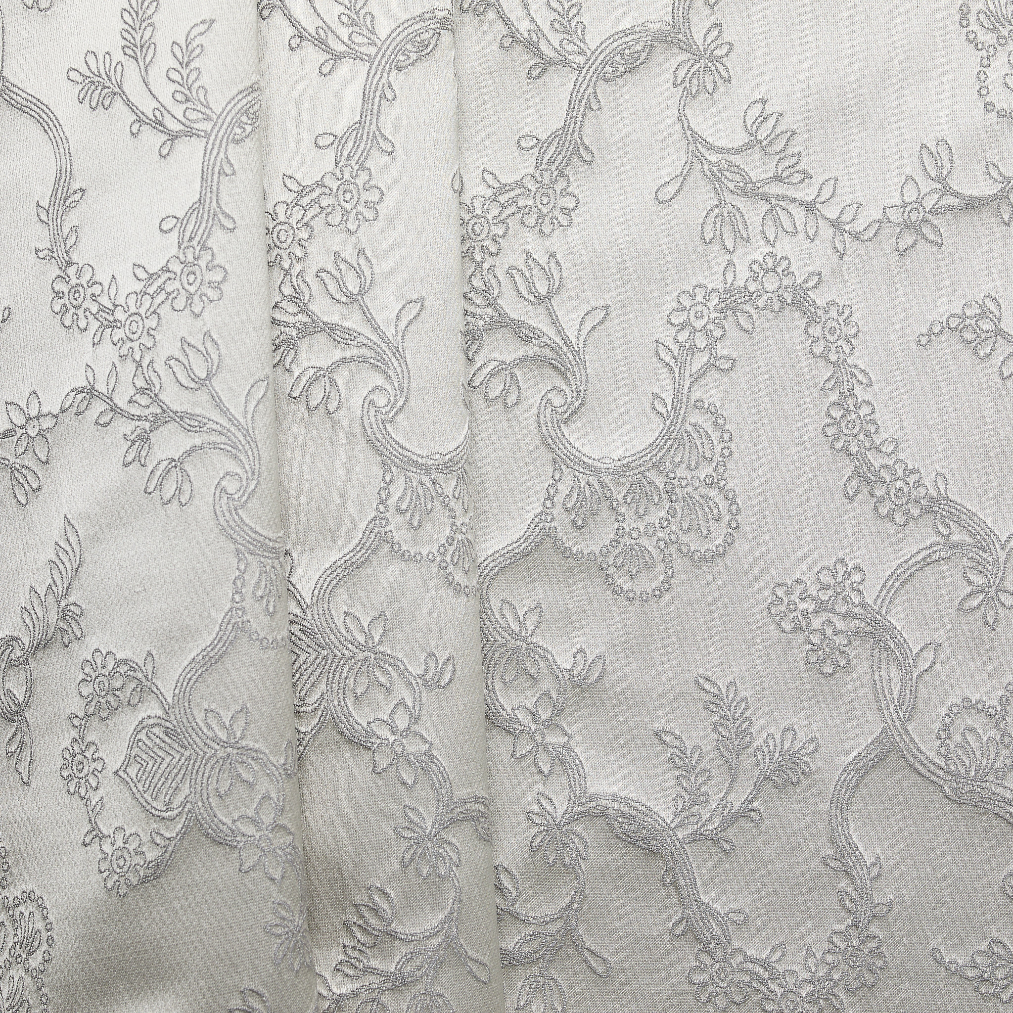 Bonita Floral Brocade - Grey/ Silver