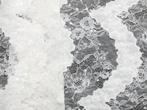 Embroidered Chantilly Lace + Beaded Sequins 'Linley' - Light Ivory