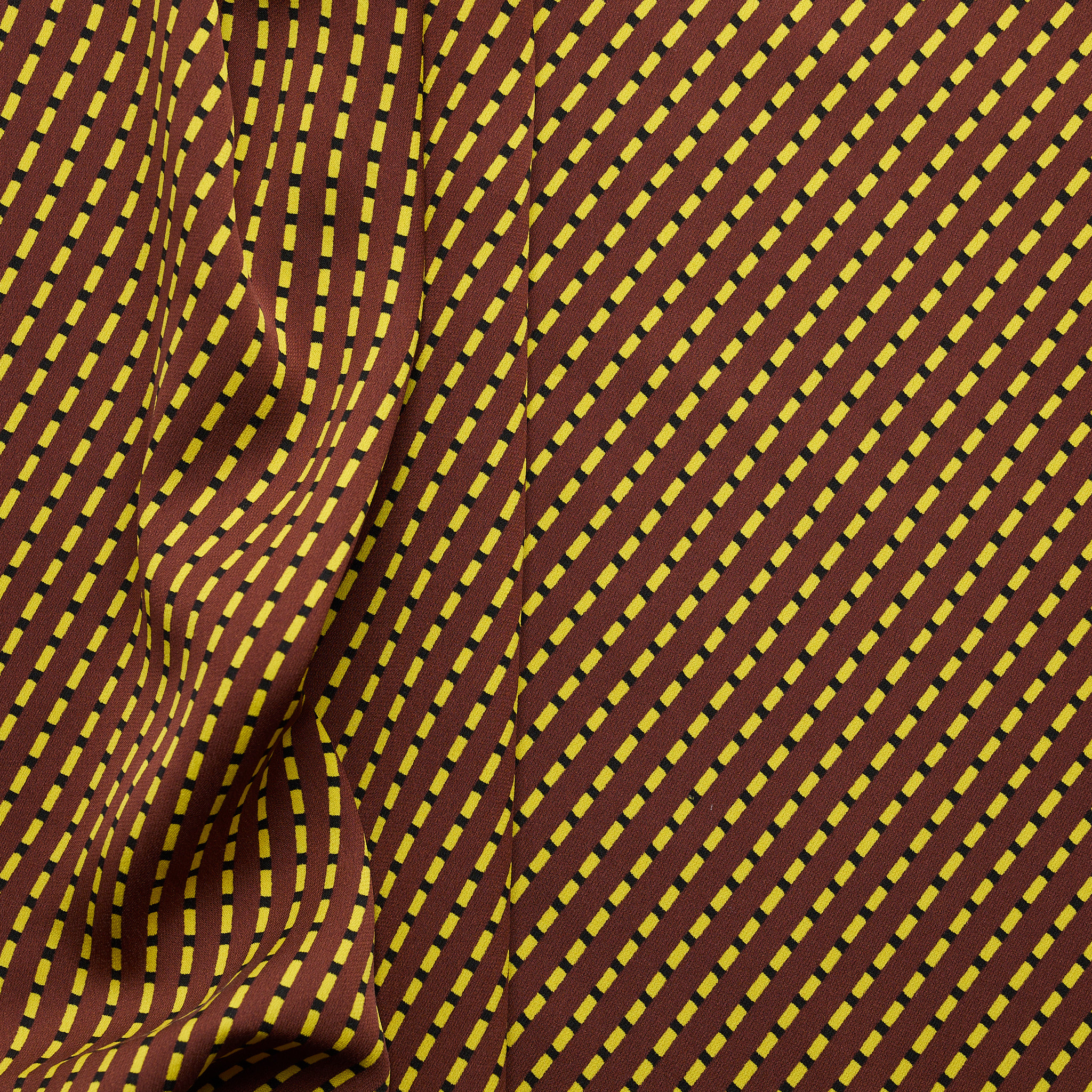 100% Silk Stripe - Brown/ Yellow