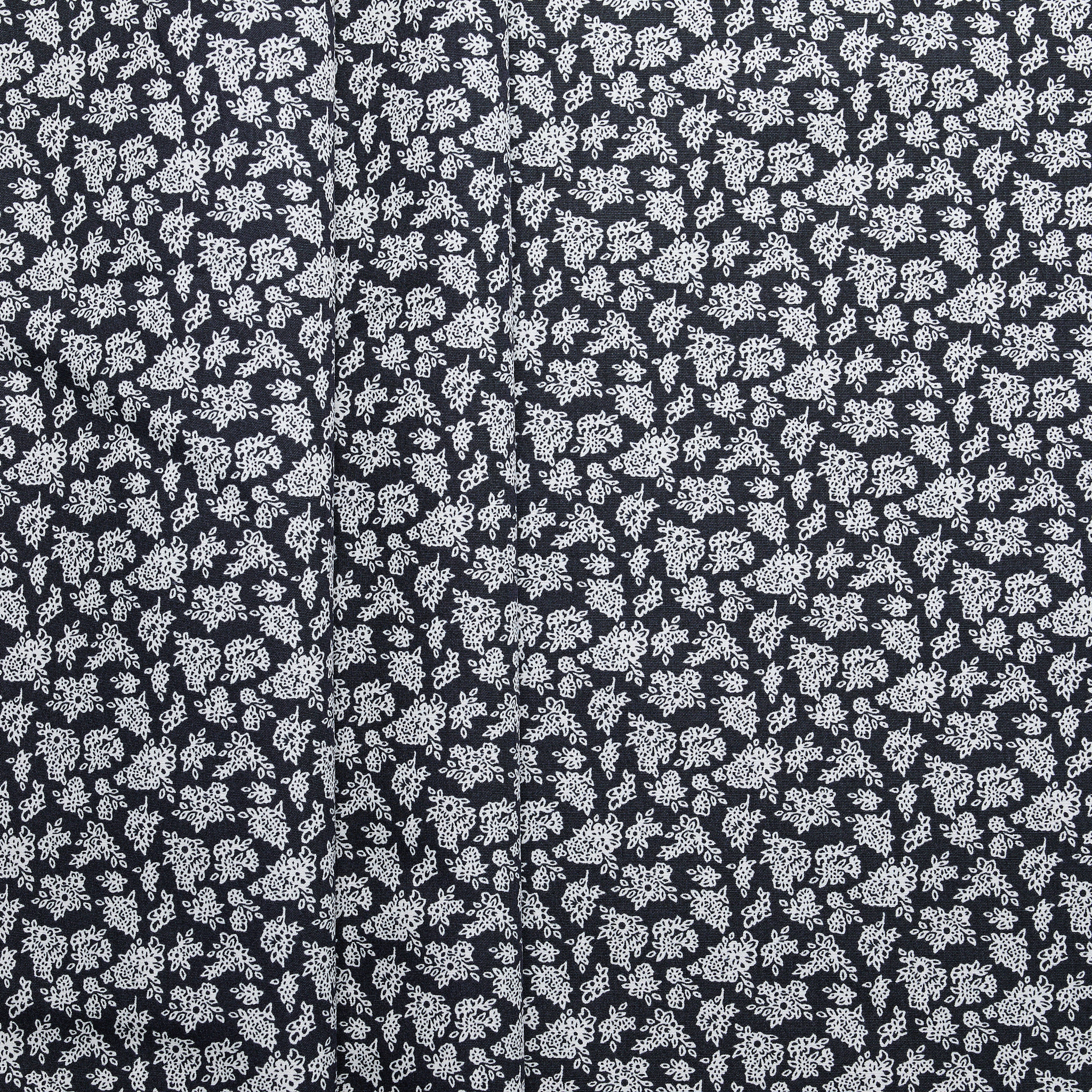 100% Cotton Floral Poplin - Monochrome