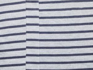 100% Cotton Fine Stripe Jersey - Grey/ Navy
