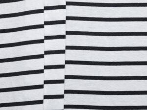 100% Cotton Fine Stripe Jersey - Black/ White