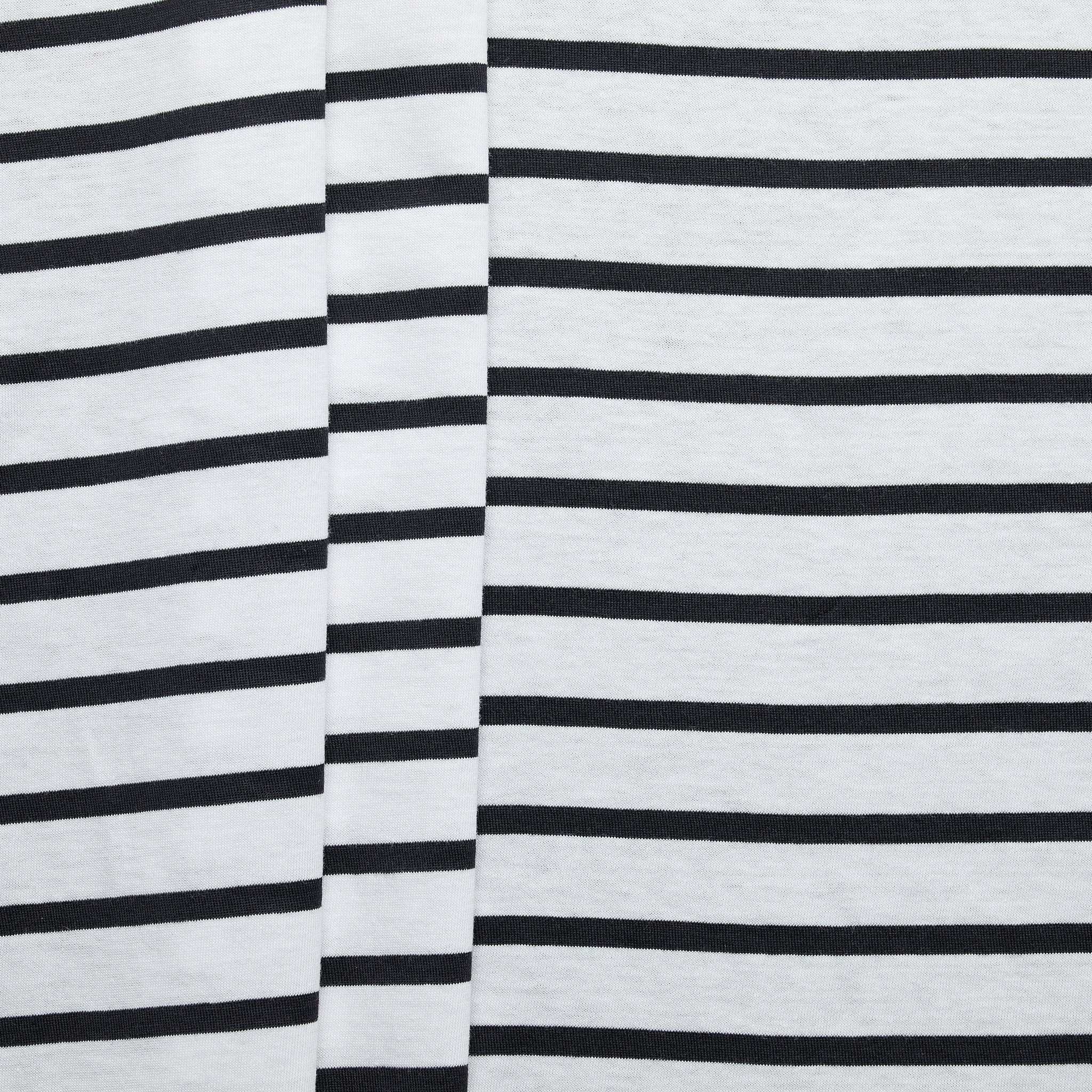 100% Cotton Fine Stripe Jersey - Black/ White