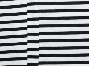 Cotton Spandex Stripe Jersey - White/ Black