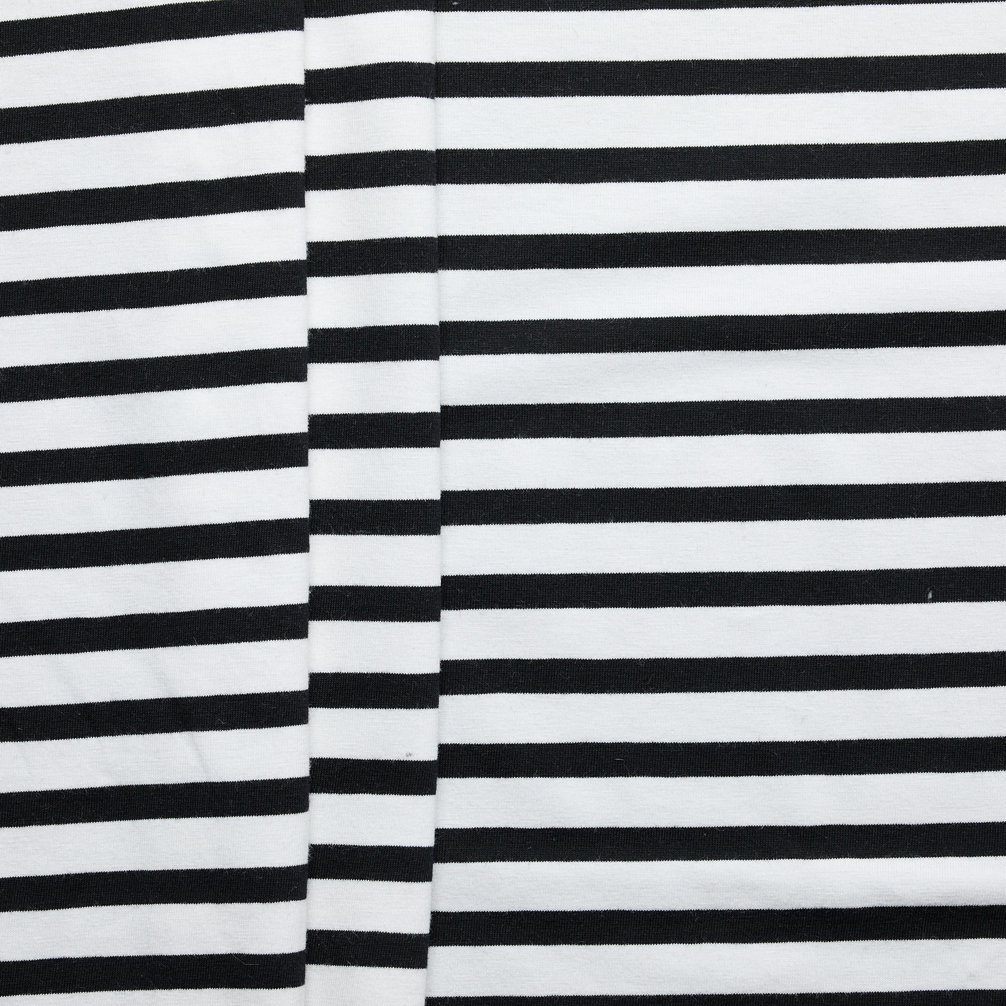 Cotton Spandex Stripe Jersey - White/ Black