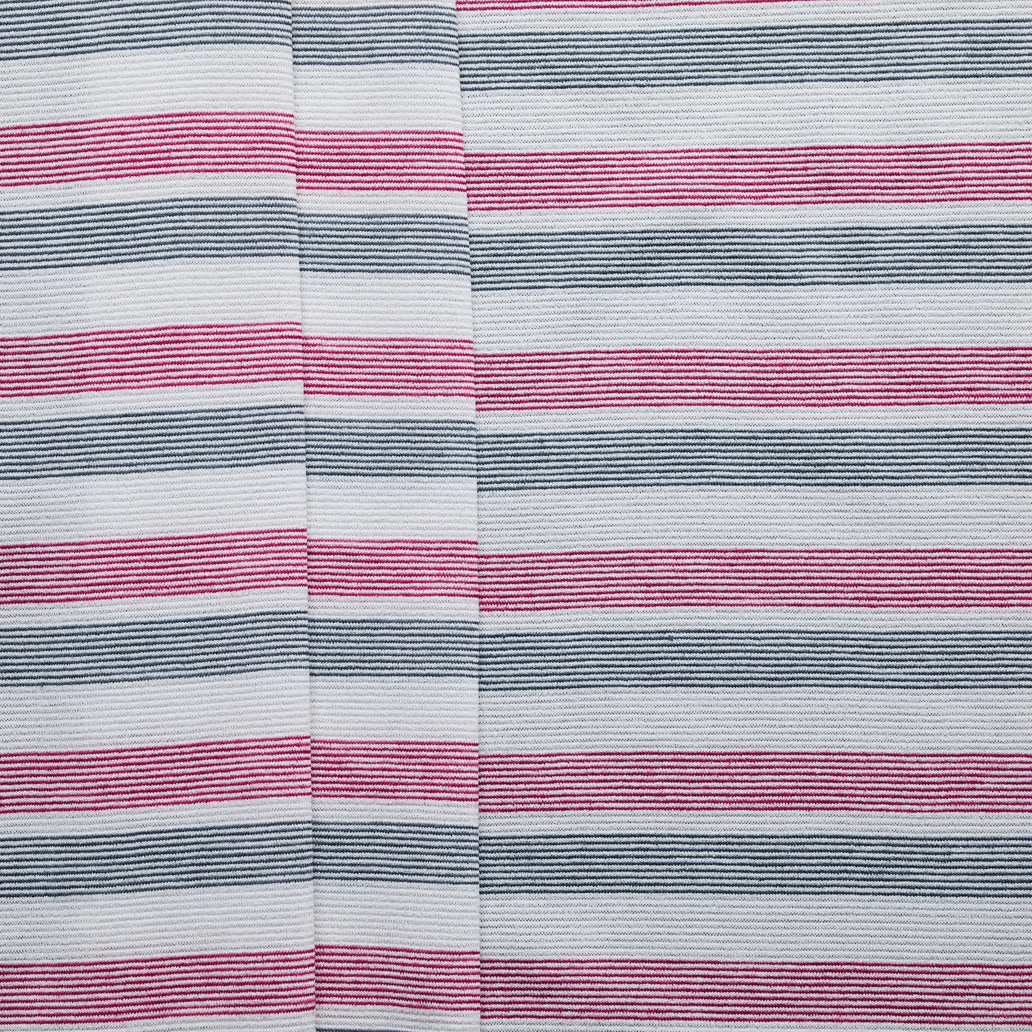 Stripe Jersey Wool Polyamide - Burgundy/ Grey