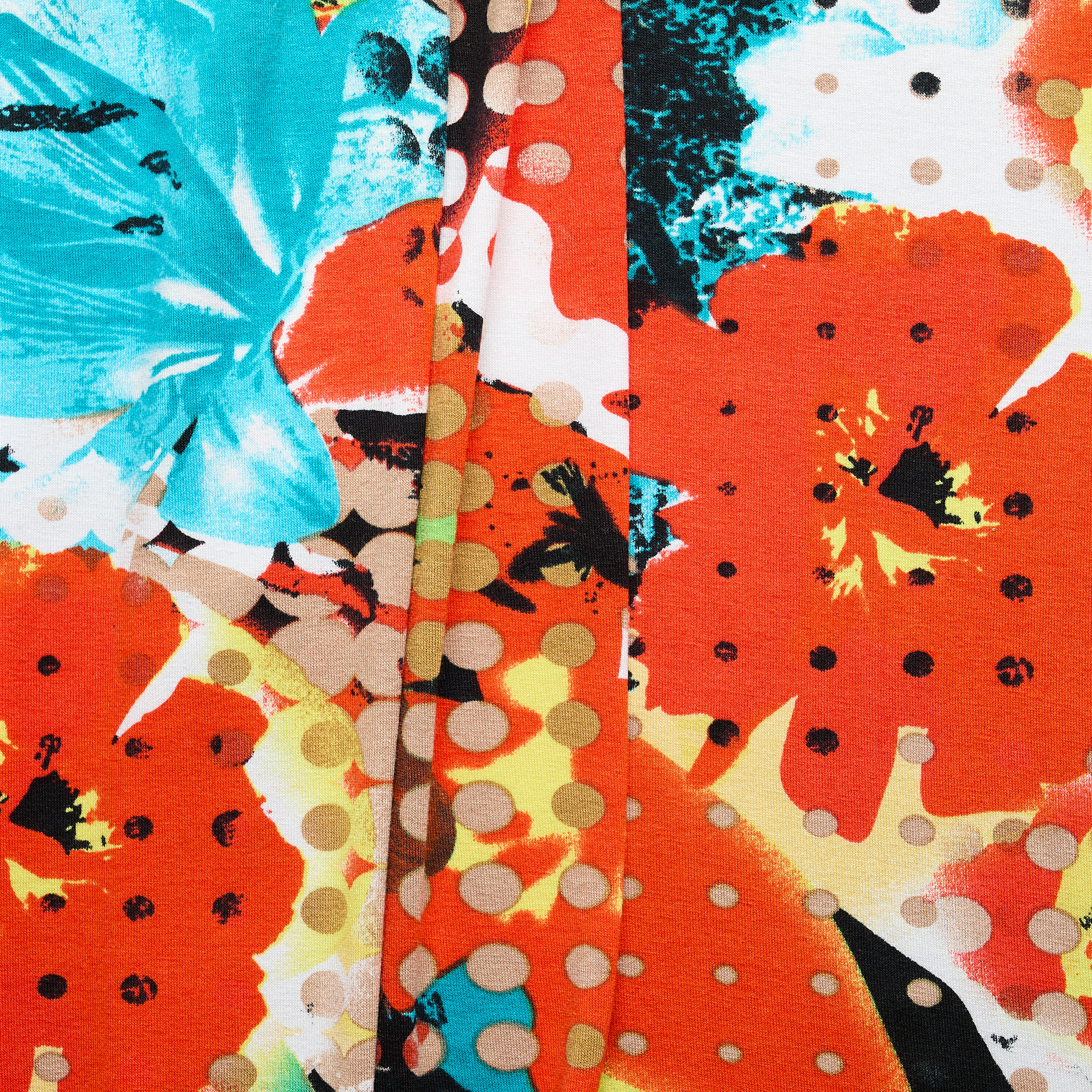 'Bright Eye' Floral Printed Viscose Spandex Jersey - Multicolour