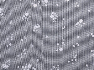 Daisy Embossed Gingham - Navy/ White