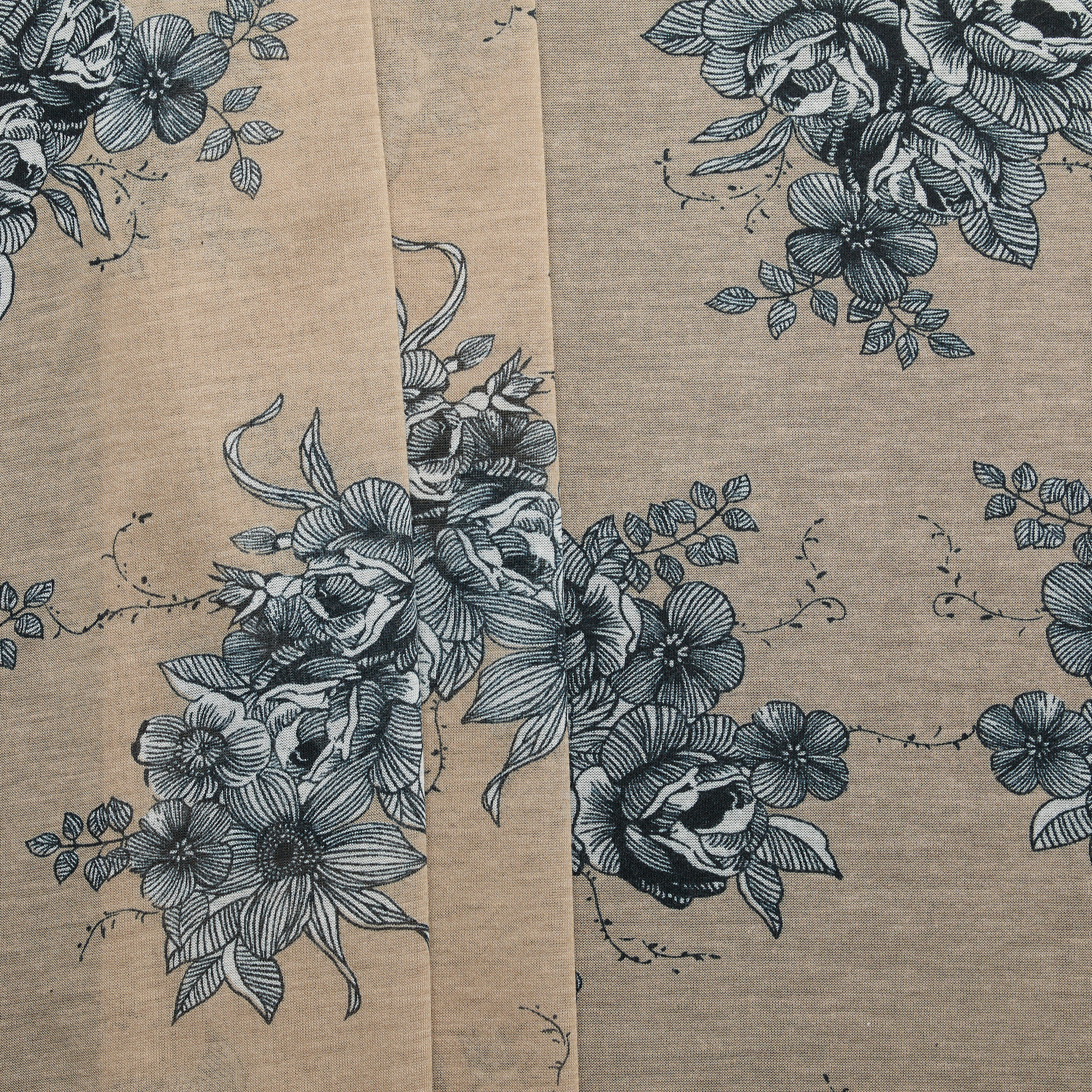 Noura Floral Jersey - Beige