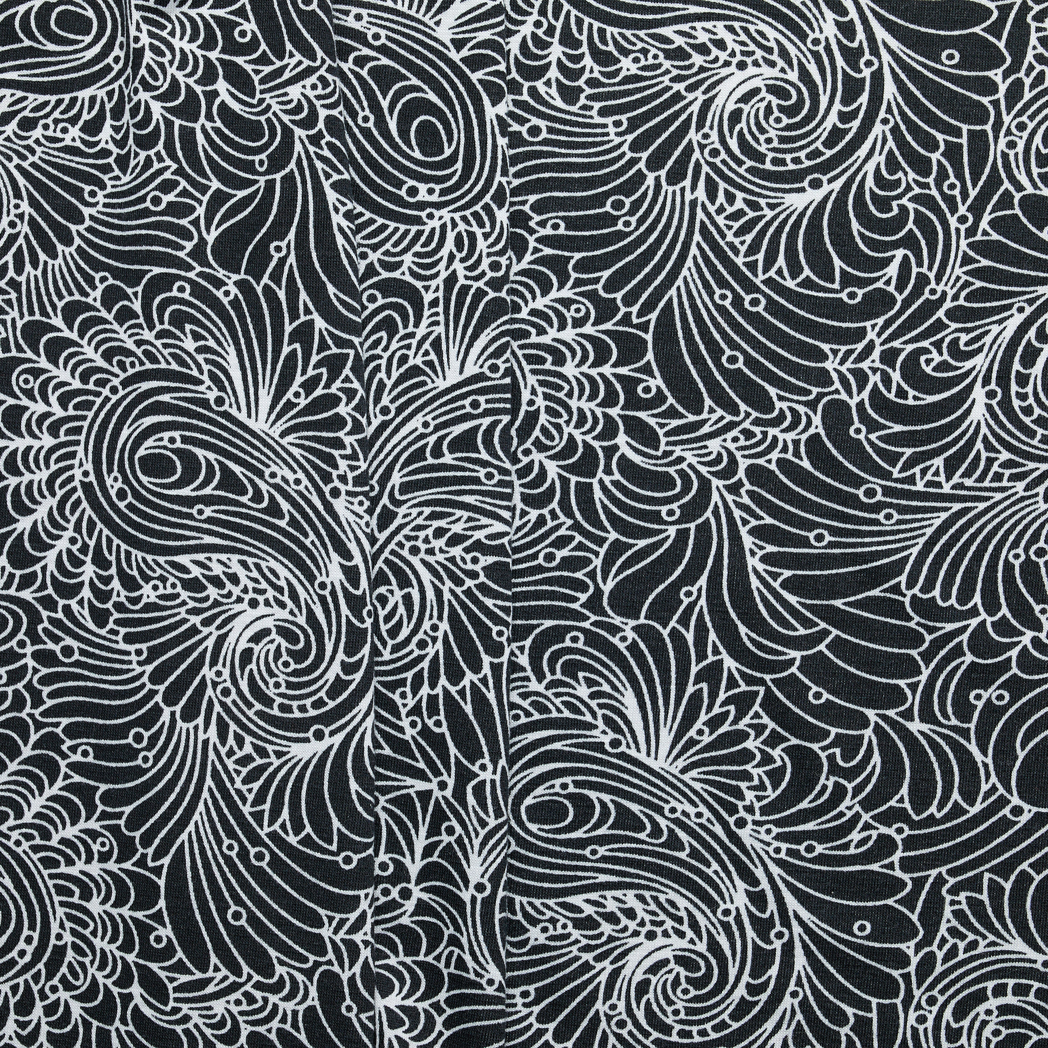 Paisley Printed Jersey - Black & White