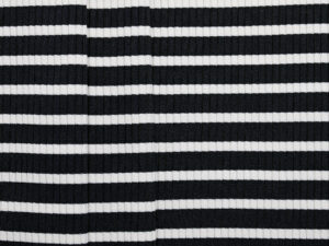Striped 6x4 Bright Viscose Rib - Black/ White