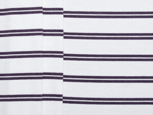 Uneven Stripe Viscose Jersey - White/ Plum