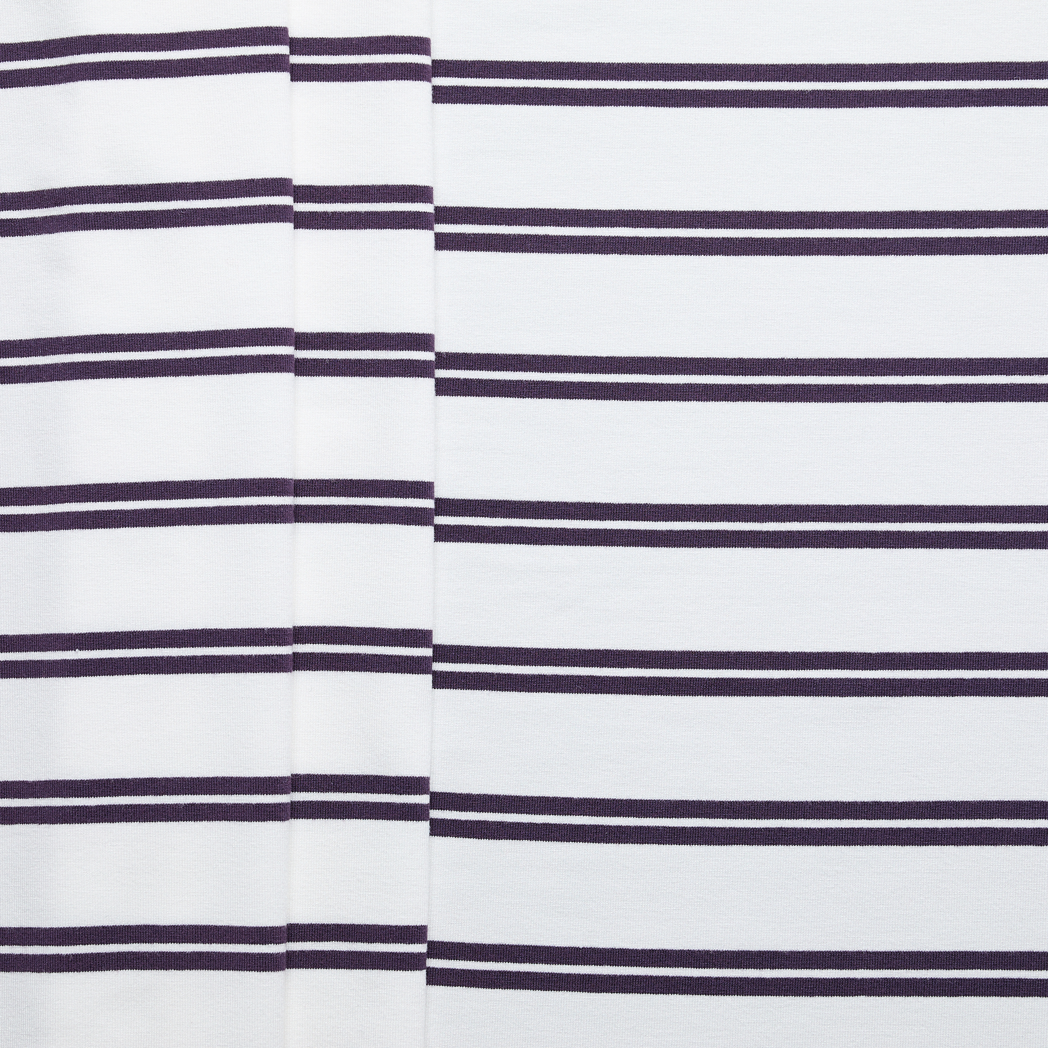 Uneven Stripe Viscose Jersey - White/ Plum