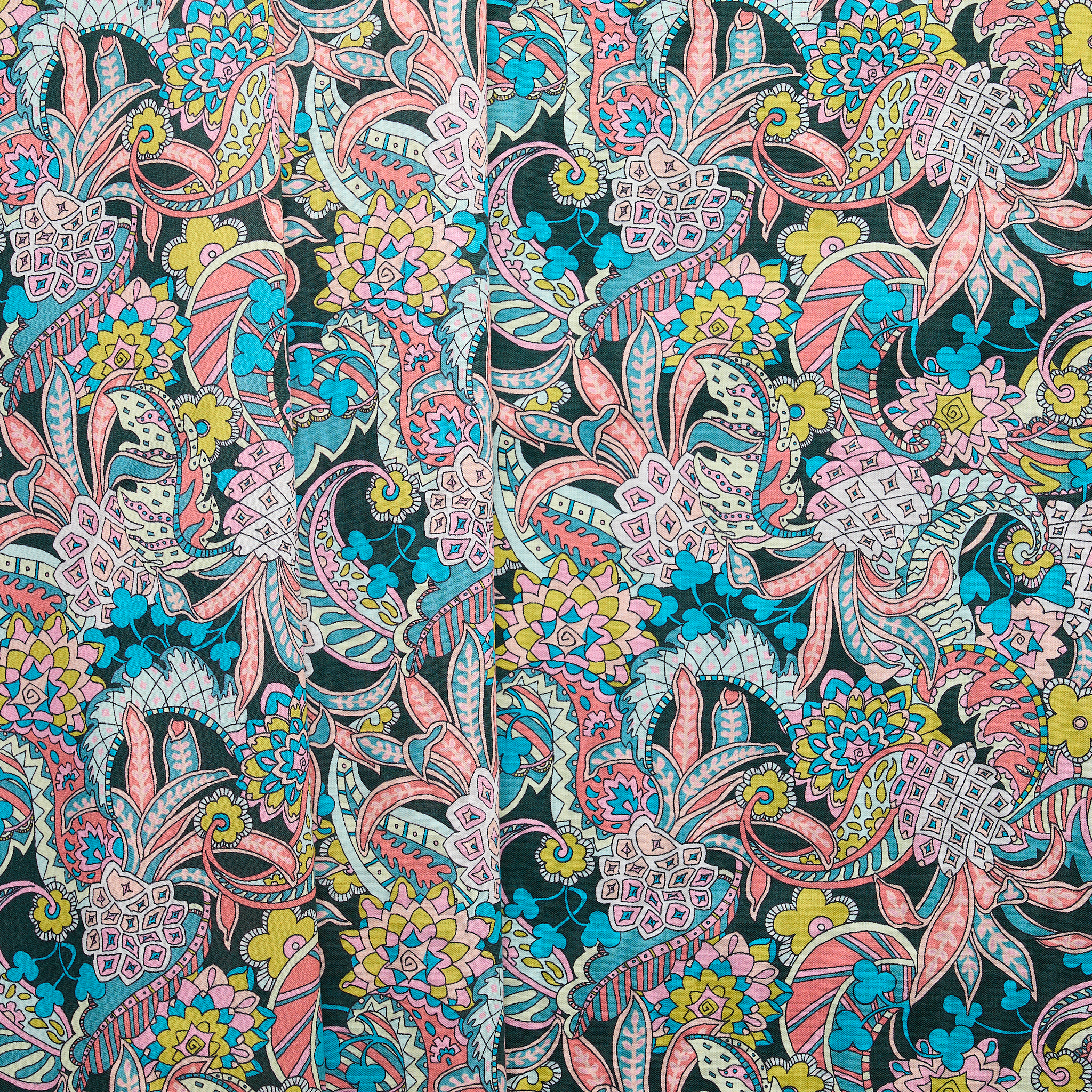 Paisley Liberty Cotton - Blue/ Multicolour
