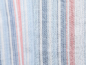 100% European Linen Stripe - Blue / Red / White