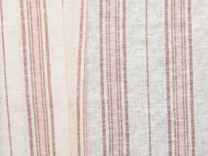 Linen Viscose Stripe - Pink / Brown