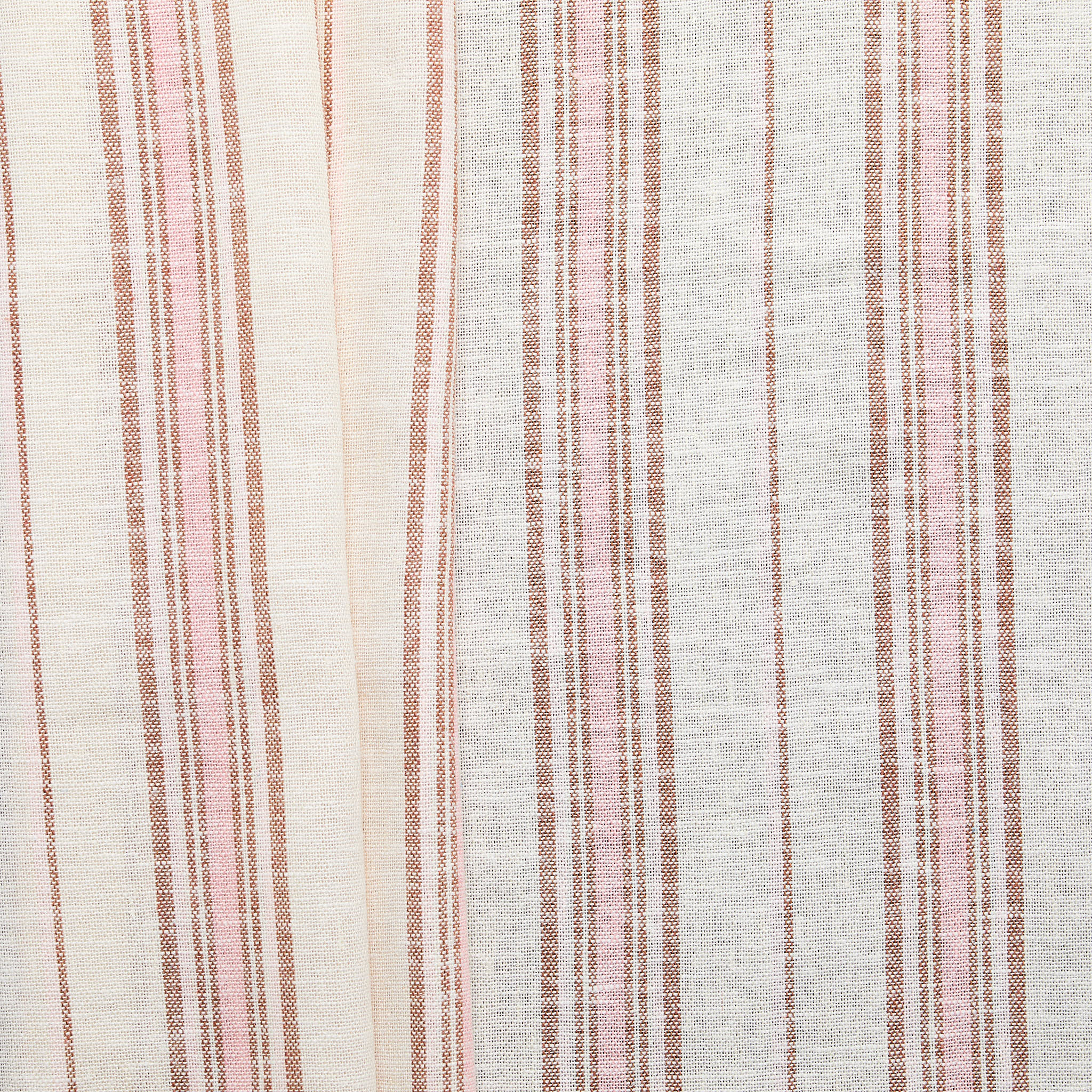 Linen Viscose Stripe - Pink / Brown