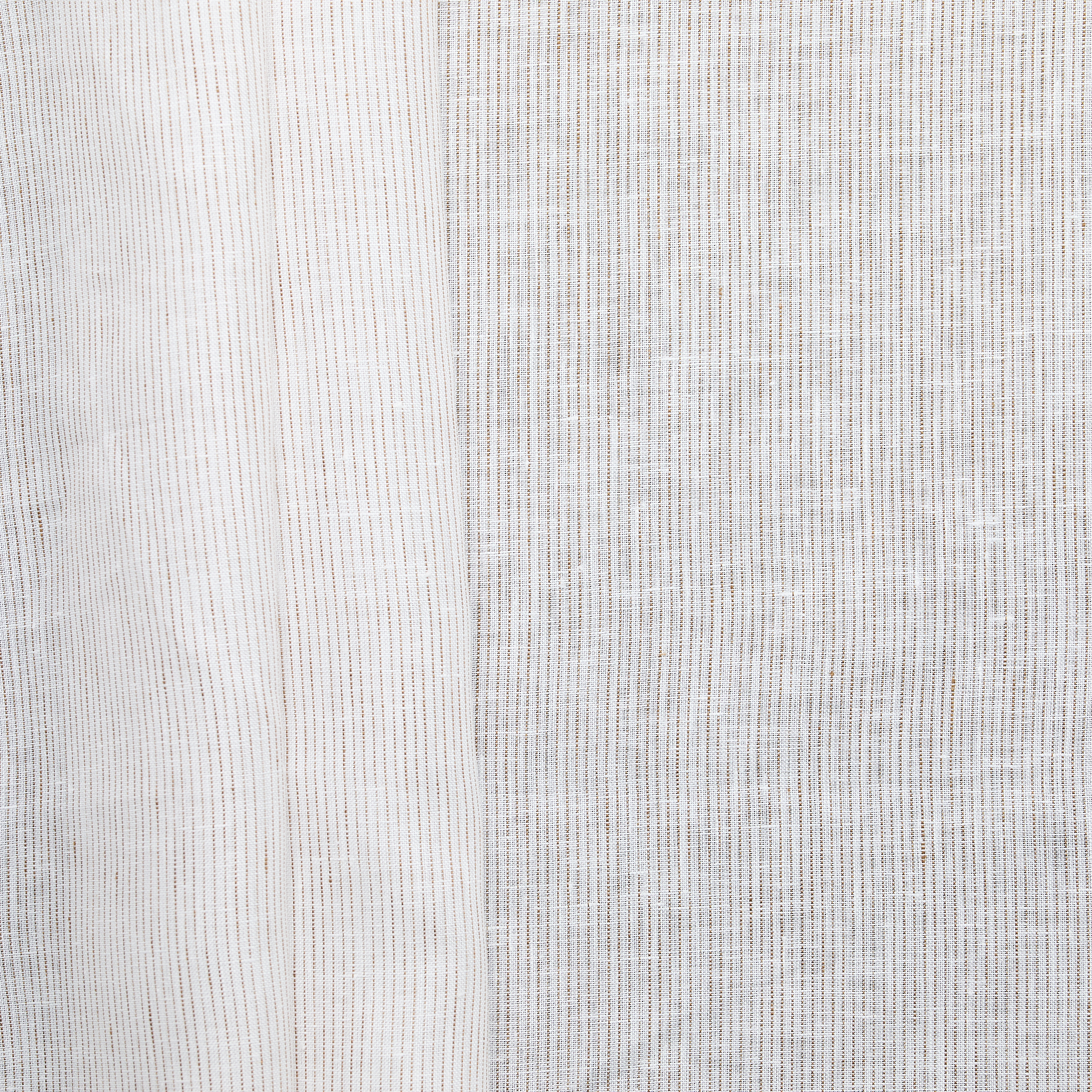 100% European Linen Pinstripe - Brown