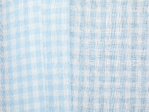 100% European Linen Check - Blue