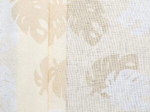 Linen Cotton Leaves Print - Beige