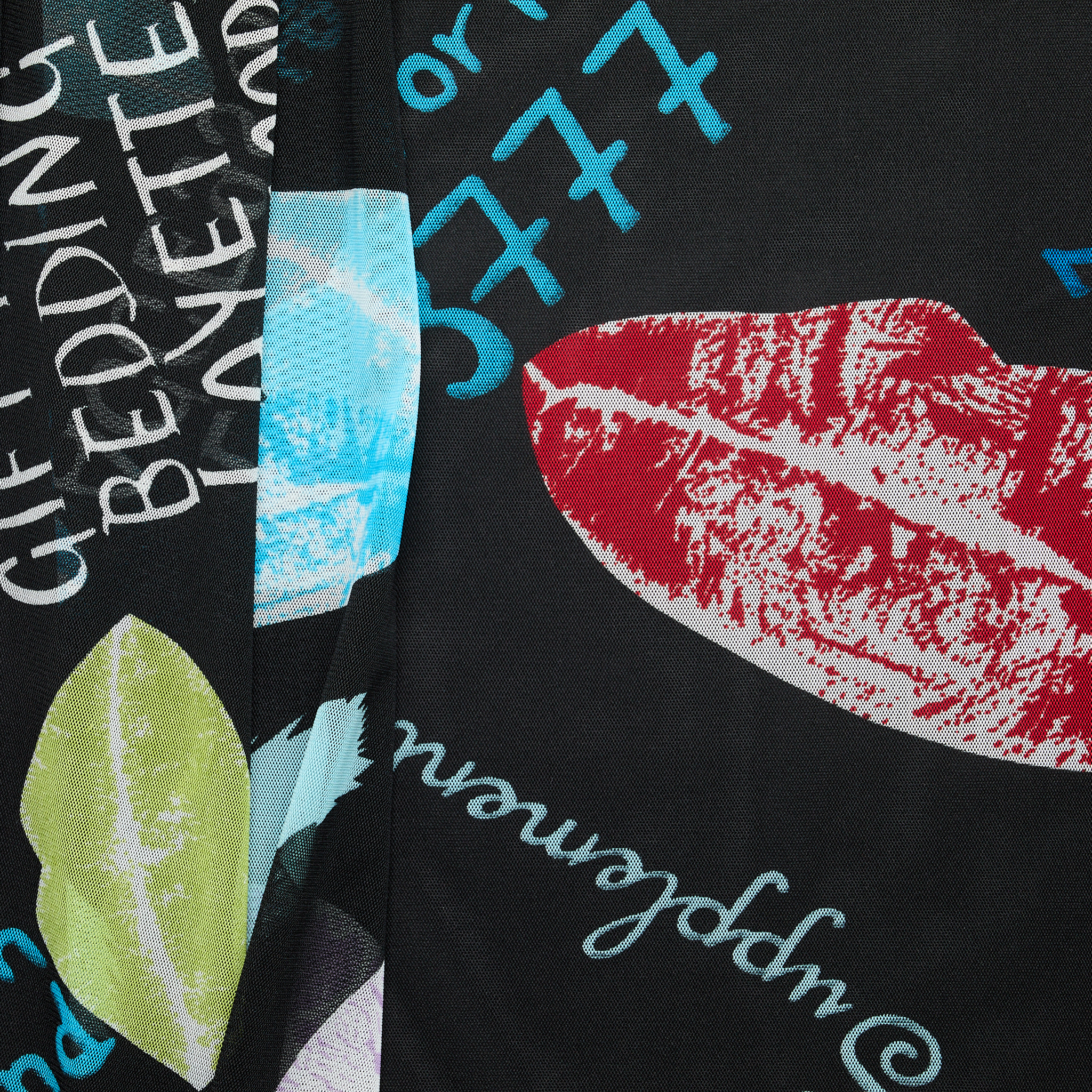 Lips Print Mesh - Multicolour