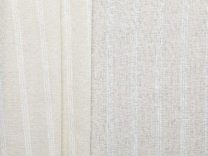 Viscose Linen Blend Stripe - Light Brown / White