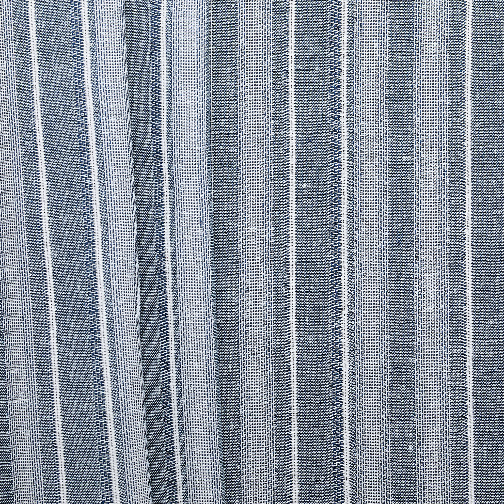 Loose Weave Stripe Linen Blend - White / Navy