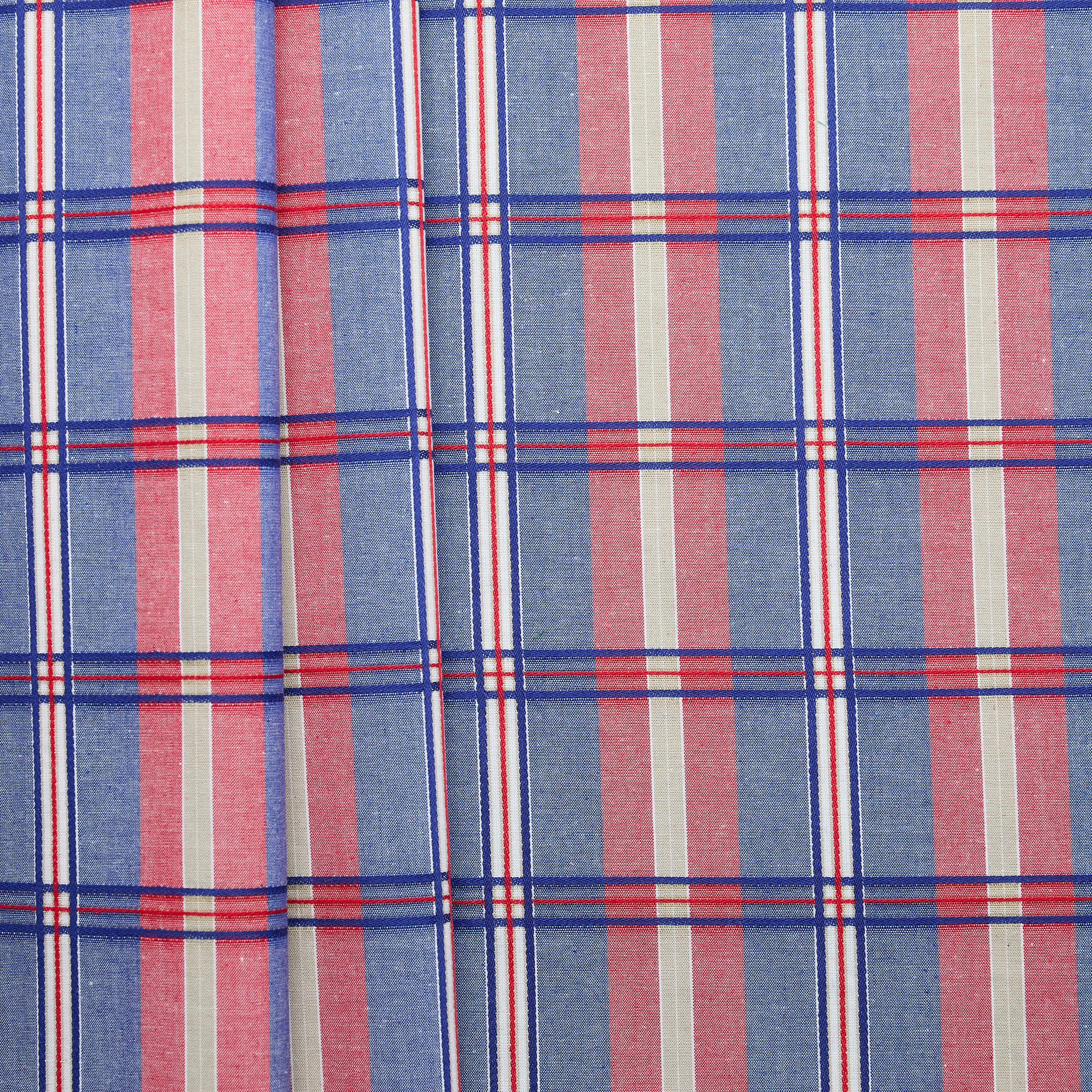 Check Dobby Blend - Red / Blue