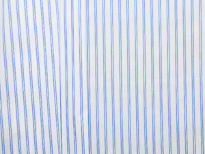 Cotton Blend Stripe Shirting - Blue White