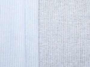 100% Linen Stripe - Light Blue
