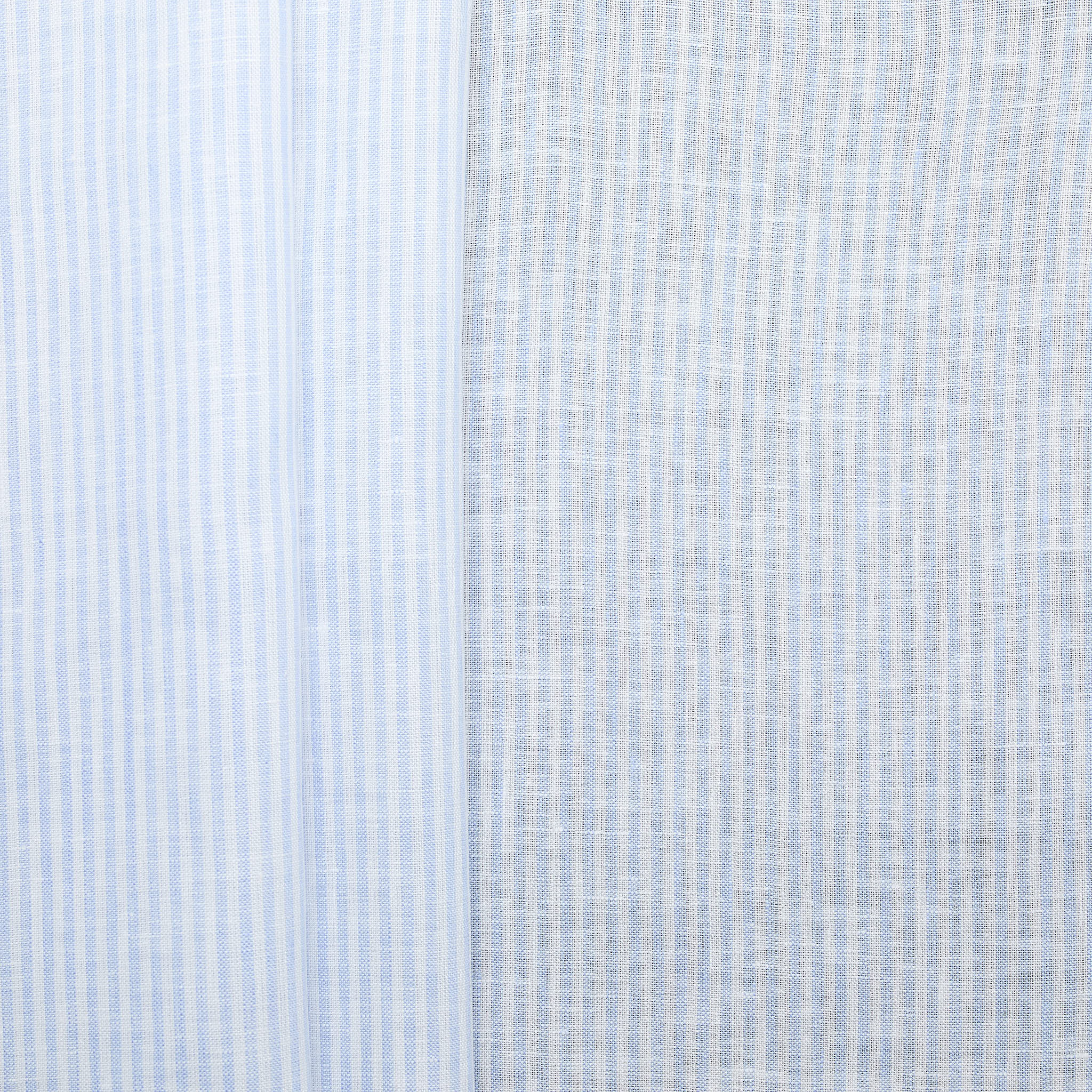 100% Linen Stripe - Light Blue