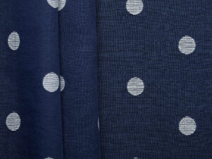 Linen Cotton Spot Clip Jacquard - Navy / White