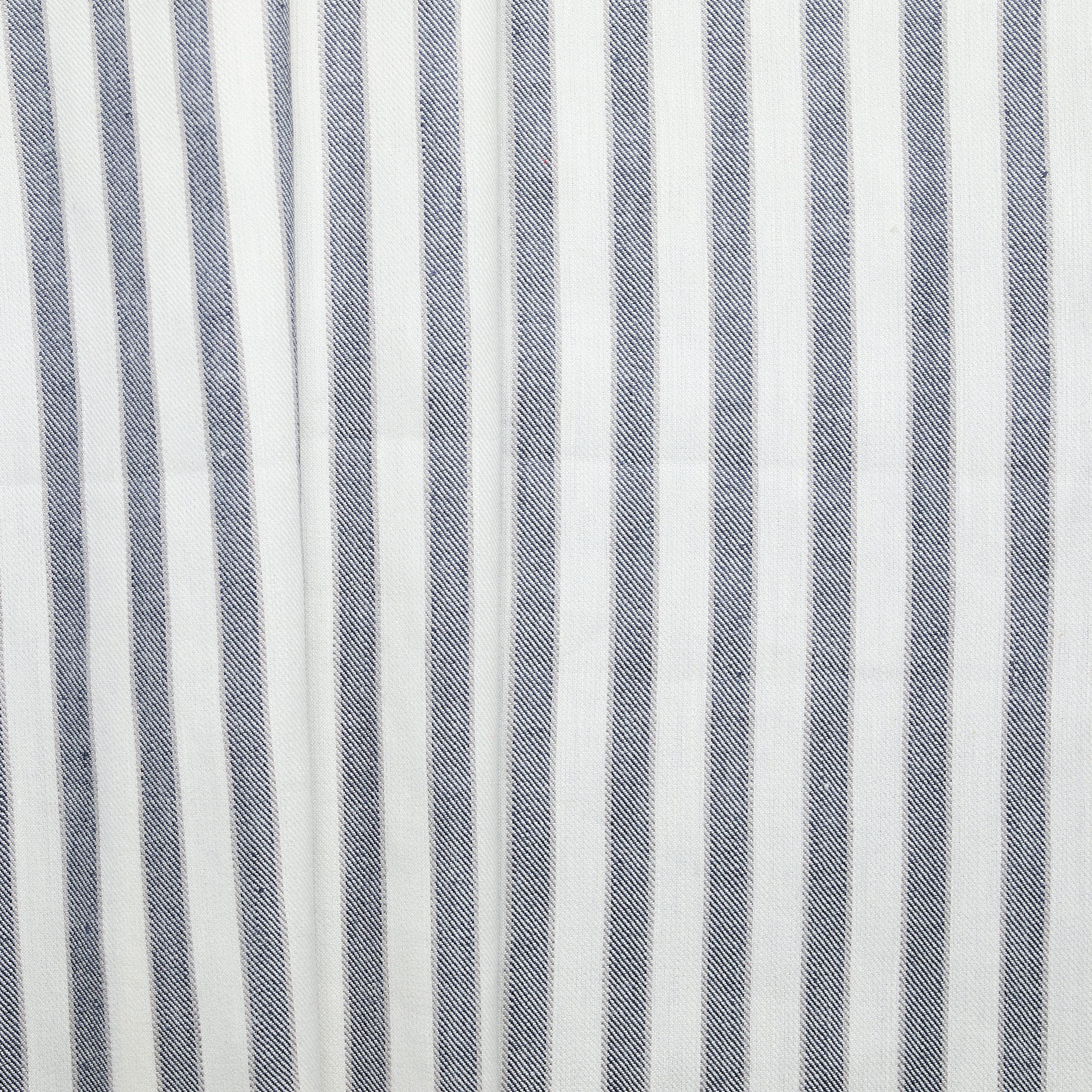 Linen Wool Blend Stripe - Navy / White
