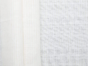 100% Linen Jacquard Stripe - White